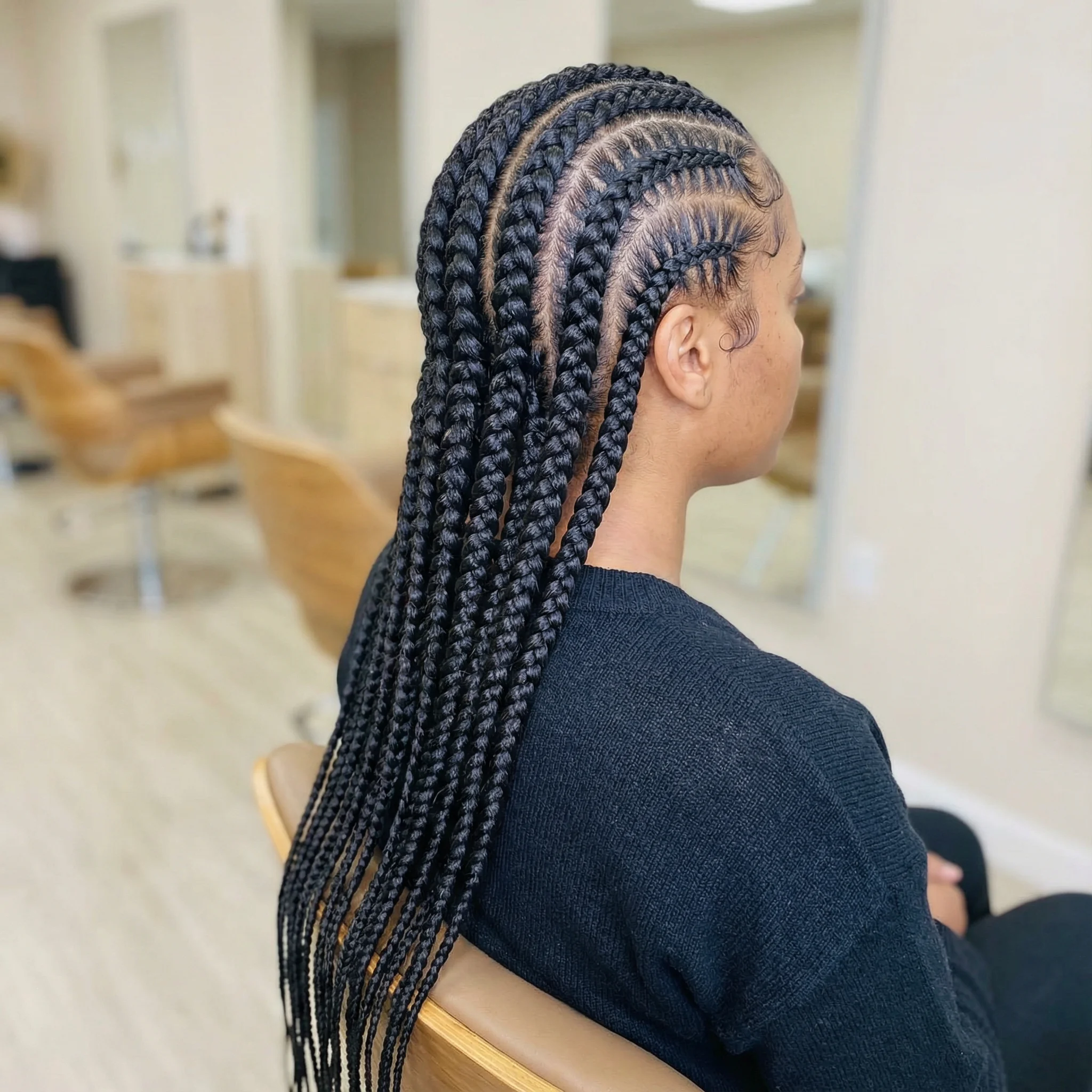 Neat Straight Back Cornrows